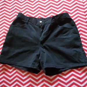 Black button up shorts